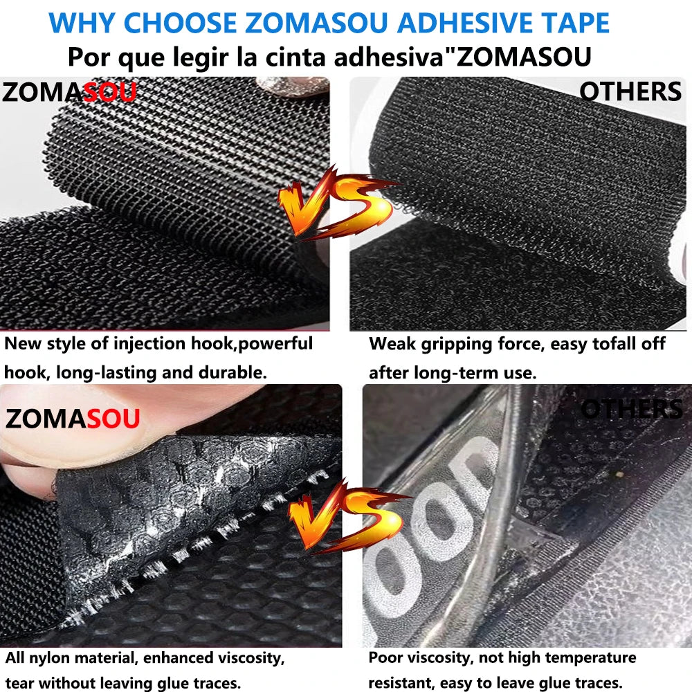 1-90 Self Adhesive Fastener Tape Extra Strong Carpet Fixing Sticker Double-Sided Hook-and-Loop Fastener Auto Adhesive Tape Fixed