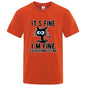 Men's High Quality T-shirt Cotton Blend Funny Cool Cat Printed T-shirt Casual Men Short Sleeve T-shirt for Men T-Shirt Male Top