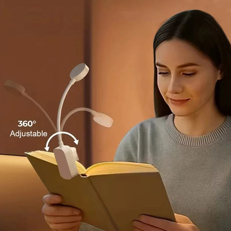USB Reading Light, 3 Color Modes Adjustable Eye Protection LED Book Light for Bedside, Portable Office Study Night Lamp,