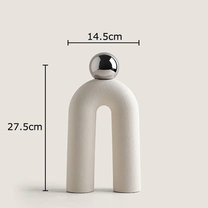 Creative U-shaped Ceramic Vase Flower Pots Desk Decoration Flowers Arrangement Porcelain Floral Vases Room Aesthetic Decor