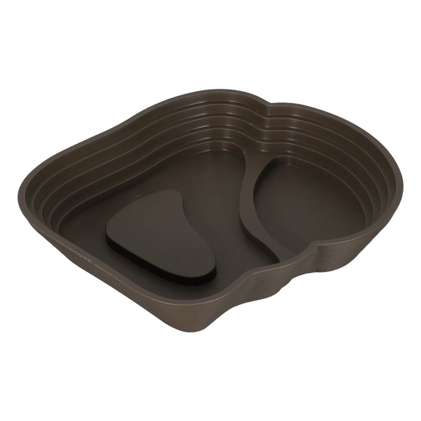 Reptile Bathing Pool Turtle Feeding Dish 9.45in Dark Brown Plastic Splashproof Reptile Water Tray Feeder Bowl for Bearded Dragon