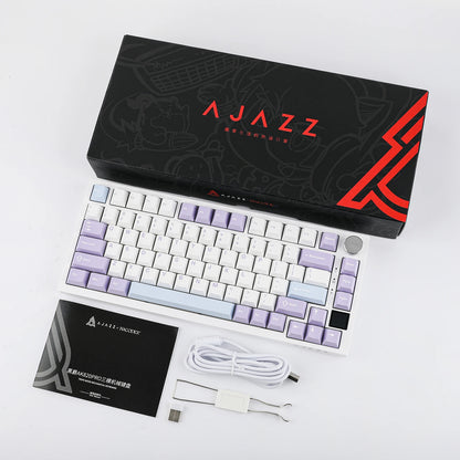 Ajazz AK820 Pro 75% Gasket-mounted Bluetooth 5.1/2.4G Wireless & Wired Mechanical Keyboard with TFT Screen for Gaming