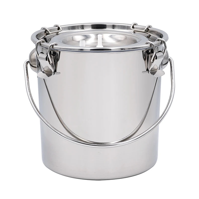 5/10L Stainless Steel Cow Milk Bucket Farm Cows Goats Vacuum Pump Bucket Pasture Cow Sheep Electric Milking Machine Accessories