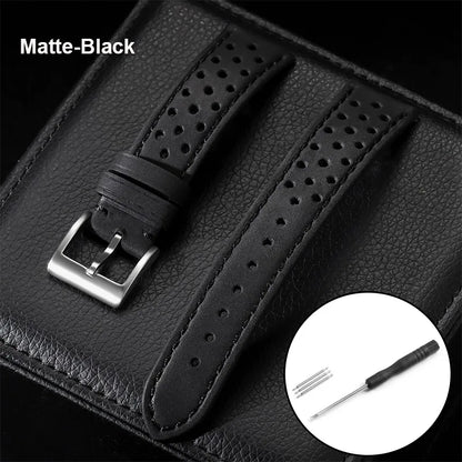 Breathable Leather Strap Men Women Universal Cowhide Watchband Business Wristbelt Band Sport Bracelet Accessories 18mm 20mm 22mm