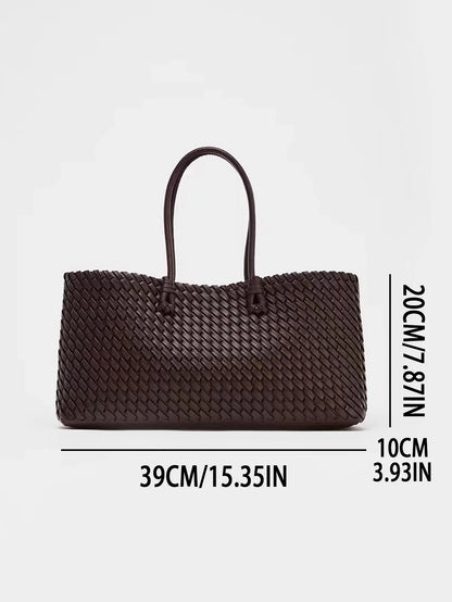 2025 new niche commuting woven hand-held shoulder bag, fashionable and versatile, super large capacity tote bag