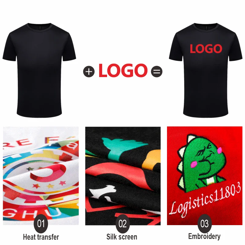 Summer Quick-drying T-shirt Custom Logo Breathable Sports Top Embroidery Personalized Logo Team Activity T-shirt Print Pattern
