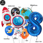 Blue Planet Astronaut Space Disposable Tableware Kids Birthday Table Decorations Paper Plate Cup Napkin Astronaut Rocket Balloon