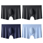 4PCS Men's Ice Silk Ultra-thin Seamless Shorts Sexy Lingerie Solid Breathable Boxers Briefs Men Underpants