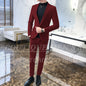 Mens Suits Wine Red Black Green Suits For Man Groom Wedding Velvet Tuxedo Velour Blazer Jackets Pants 2 Piece Costume Homme New