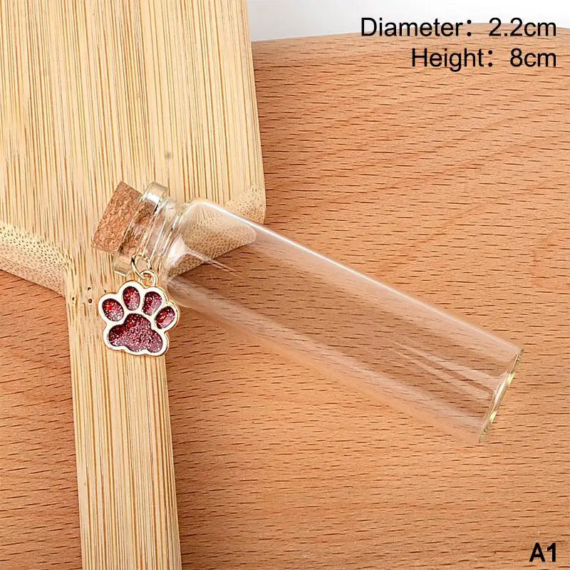 Pet Fur Memorial Glass Bottle Cat Whiskers Storage Bottle With Cork Stopper Perfect For Storing Dog Cat Hair As Souvenir