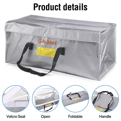Lipo Guard Safety Bag Fireproof Explosion-Proof Portable Lipo Safety Bag 215*115*155mm for RC FPV Racing Drone Car Battery Safe