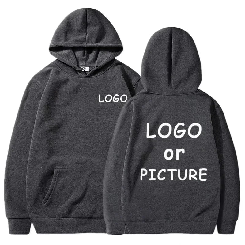 Custom logo printed men's women's casual hoodies, long sleeve hoodies autumn and winter, personalized street style sweatshirts.