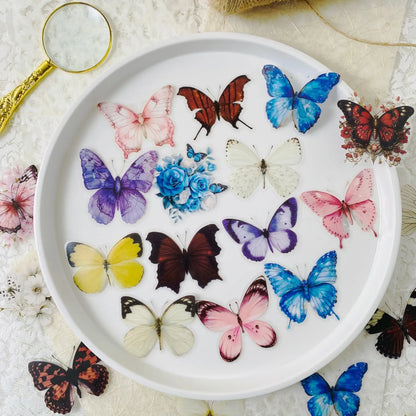 Journamm 40pcs ET Butterfly Stickers Scrapbook Supplies Creative Hand Account Materials Decoration DIY Stickers Junk Journal