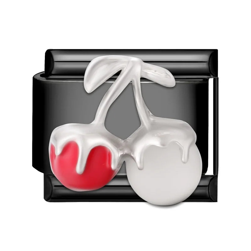 2025 New Original Black Red Stars Love Heart Bows Flower Italian Charm Link Fit 9mm Stainless Steel Jewelry DIY Making Bracelets