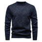 New Sweater Men Casual Knitted Pullover Solid Color Warm Regular Fit Round Neck Sweater Pullovers Mens Sweatwear