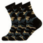 3/12 Pairs Men Camouflage Mid Tube Socks Fashionable Street Style Odor Proof Sweat Absorbing Breathable All Season Casual Socks