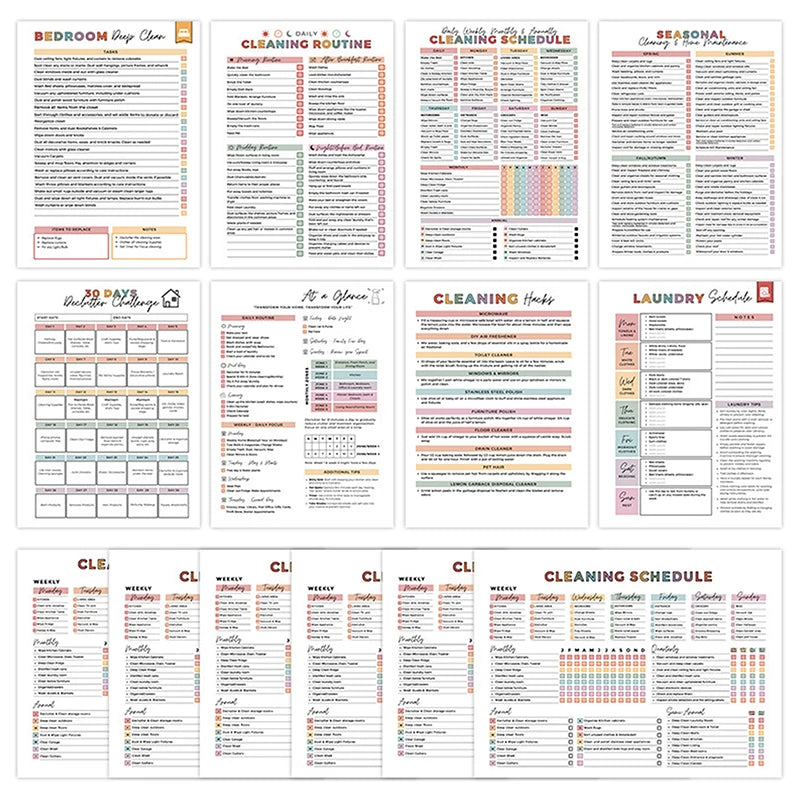 Cleaning Planner For Adhd Adults Women Kids,Household Daily Cleaning Schedule And Checklist Organizing Notebook