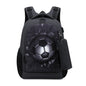 Boys Black Football Backpacks Hard Shell Orthopedic Middle School Student Book Bags USB Charge Multifunctional Bagpack