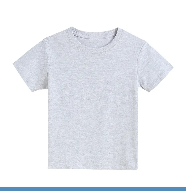 2-16 Years Summer Kids Boys Girls T-shirts Solid Cotton Breathable Teenager Short Tops Children's Tees Casual Shirt Baby Clothes