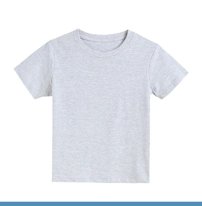 2-16 Years Summer Kids Boys Girls T-shirts Solid Cotton Breathable Teenager Short Tops Children's Tees Casual Shirt Baby Clothes