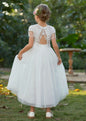 Christmas Girl's New Bohemian Style Lace Tassel Flower Backless Solid Color Fashionable and Atmospheric Gathering Mesh Dress