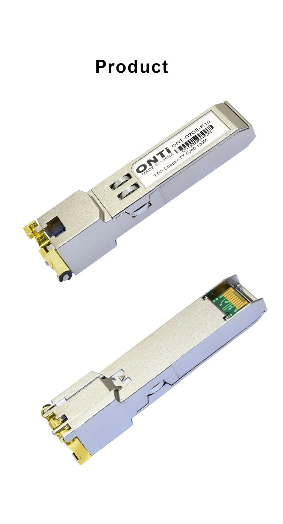 ONTi 2.5G RJ45 SFP Module 2.5Gbps SFP Copper RJ45 SFP Transceiver Module Compatible with Cisco/Mikrotik Ethernet Switch