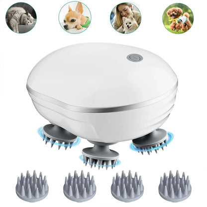2-in-1 Electric Scalp Cleaner & Pet Massager – Deep Vibration Brush for Hair Wash & Pet Relaxation, Rechargeable & Easy to Clean