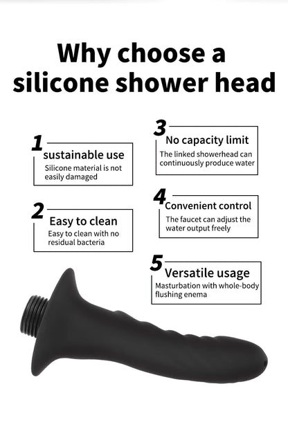 Soft Silicone Enema Kit  Multi Size Vaginal Anal Douche Heads  Professional Intimate Cleaning for Constipation Relief  Adult Toy