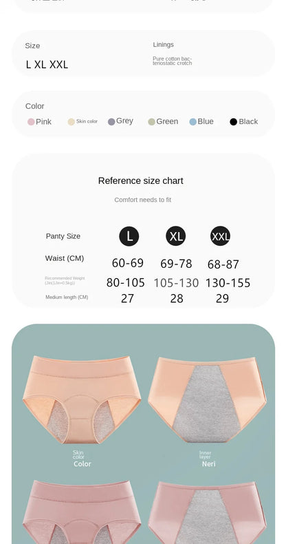 Panties for Menstruation Cotton Menstrual Panties High Waist Period Underwear Culotte Menstruelle Leak Proof Bragas Menstruales