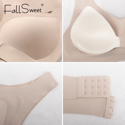 FallSweet 1/2PCS Women's Posture Correction Bras Seamless Wireless Push Up Bralette with Cross Back Support Female Lingerie