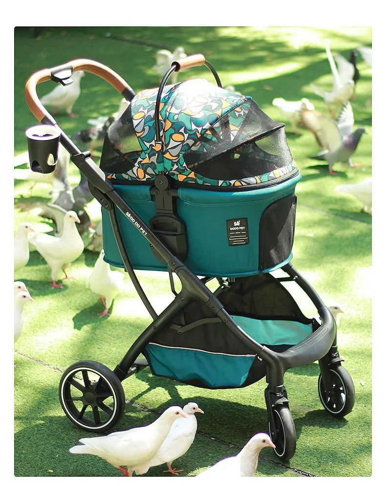 2026 New Dog Stroller Lightweight Foldable Separable Pet Cart, 21.5cm Large Wheel Safe Box for Cat Dog Outdoor Travel 강아지 유모차