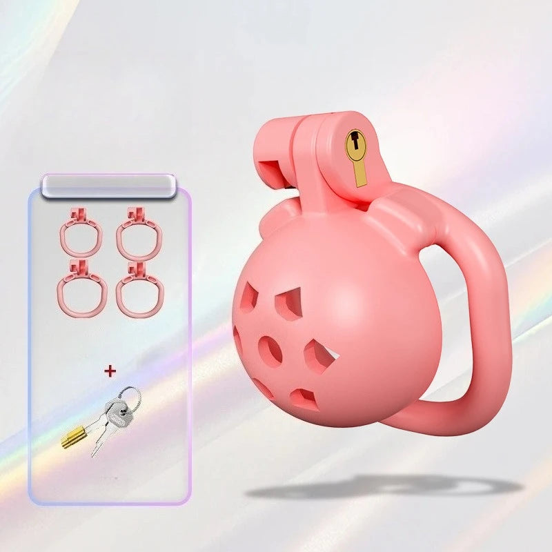 New Sissy Simulation Vagina Chastity Cock Cage Sex Toy with 4 Size Cock Ring Bdsm Penis Urethral Lock Adult Toy for Men