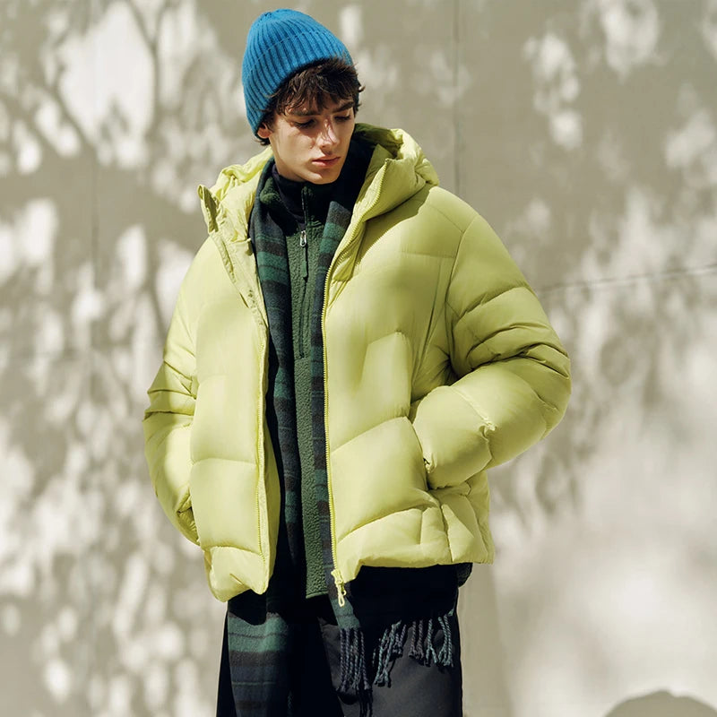 Semir Down Jacket Men Loose Hooded Puffer Three-Resistant Outerwear Heat-Generating Anti-Static 2026 New Winter Men's Wear