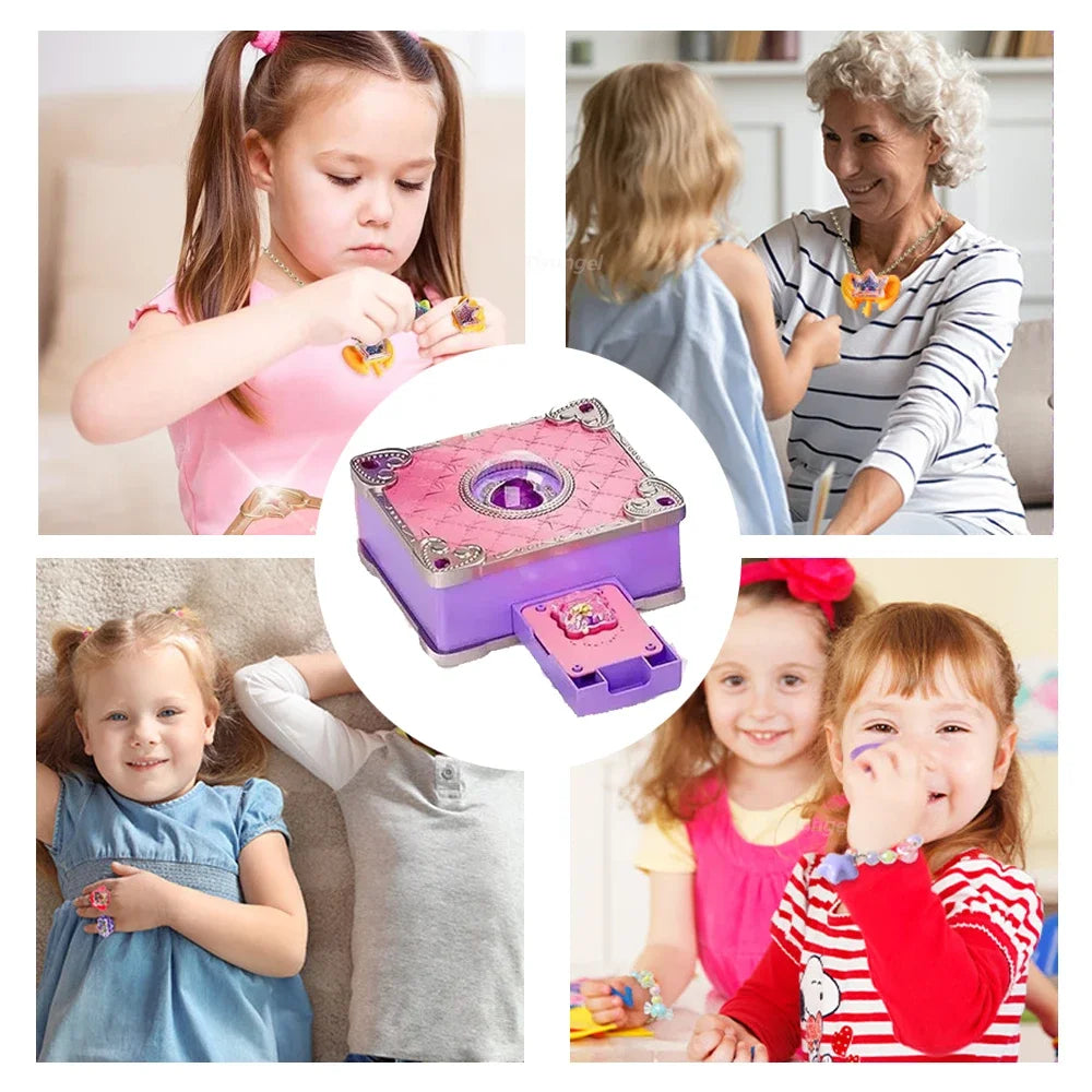 Chriyungel DIY Jewelry Making Kit for Girls 3D Magic Bracelets Rings Keychains Creative Craft Box Set Xmas Birthday Gift for Kid