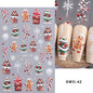 5D Embossed Christmas Nail Stickers Gingerbread Man Snowflake Snowman Penguin Nail Decal Autumn Winter Nail Supplies Decoration