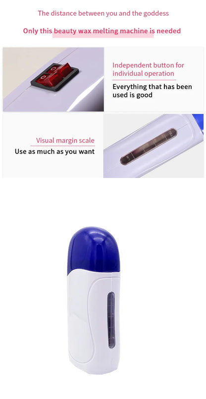 Wax Warmer for Hair Removal Double Depilatory Roll On Wax Heater Mild Home Waxing Machine Suitable for Arm Legs Face Back Armpit