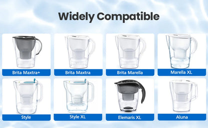 Reimol 12-Pack Replacement Water Filter Cartridges Compatible with BRITA MAXTRA+ and MAXTRA Pro, Fits BRITA Jugs and Kettles