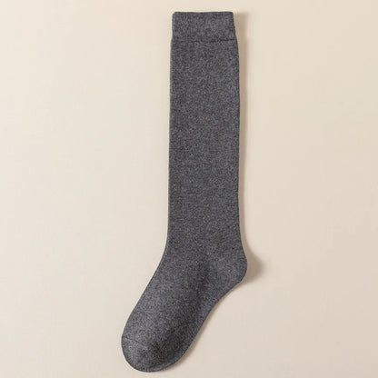 Women Long Socks Ladies Fashion Below Knee High JK Socks Solid Colors Cotton Black Gray White Socks Japanese Trendy Korean Style