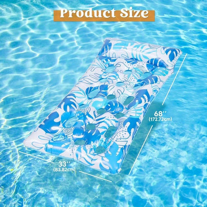 Sloosh 2Pack XL Inflatable Pool Float Mat Pool Floaties Adults Size with Headrest SunTanning Raft Lake Beach Swimming Pool Party