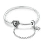 New Charm Bracelet 925 Silver Heart Shape Holy Mother Snake Chain Clasp Bracelet Fit Original Bead DIY Fashion Jewelry