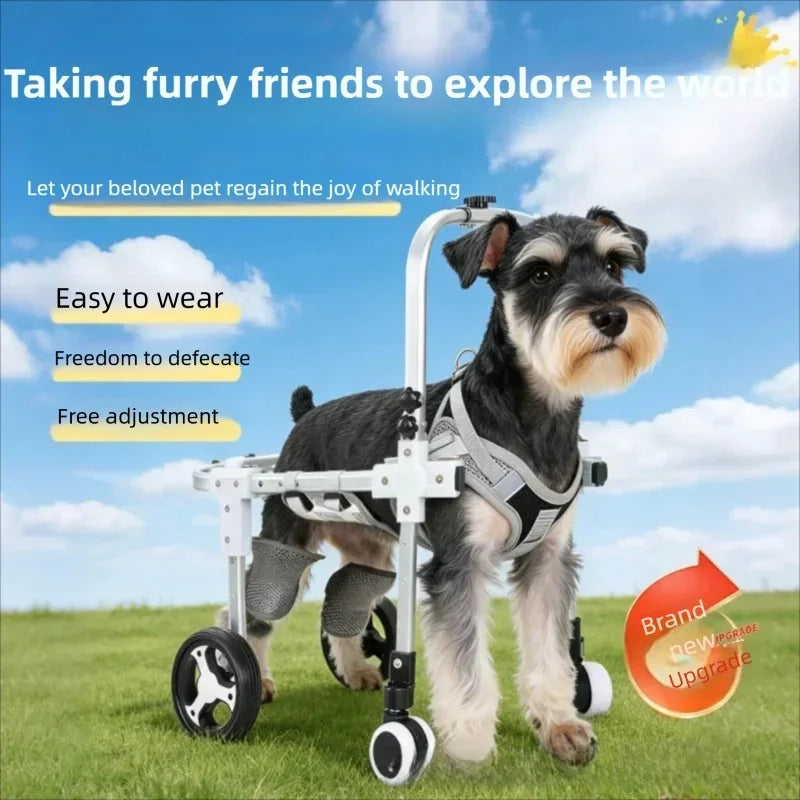 Pet Dog Wheelchair Cart Adjustable Pet Mobility Aid with Wheels Disabled Cat Dog Rehabilitation Walking Mobility Aid Pet Bracket