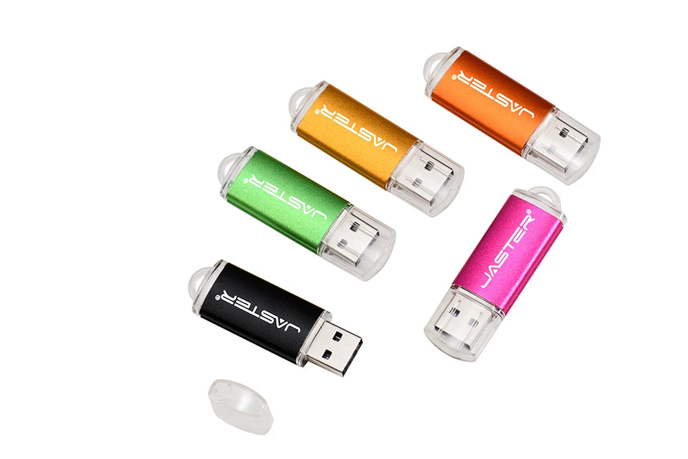 JASTER High Speed USB 2.0 Flash Drive Mini Plastic Pendrive 128M 4GB 16GB 32GB 64GB 128GB With Keychain Memory Stick Pen Drive