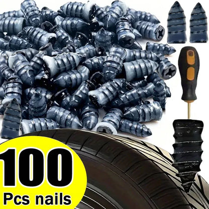 100pcs  Automotive Tire Repair Nail Universal Set Automotive Motorcycle Tire Repair Nail Bicycle Tire Perforation Repair Tool