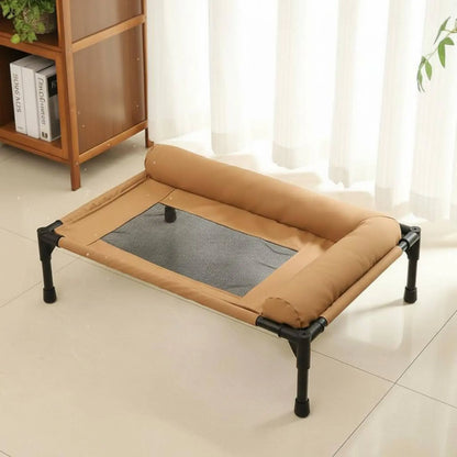 Elevated Pet Bed All-Season Use Raised Dog and Cat Bed Pet Cot Sturdy Frame With Pillow Support for Felines, Travel