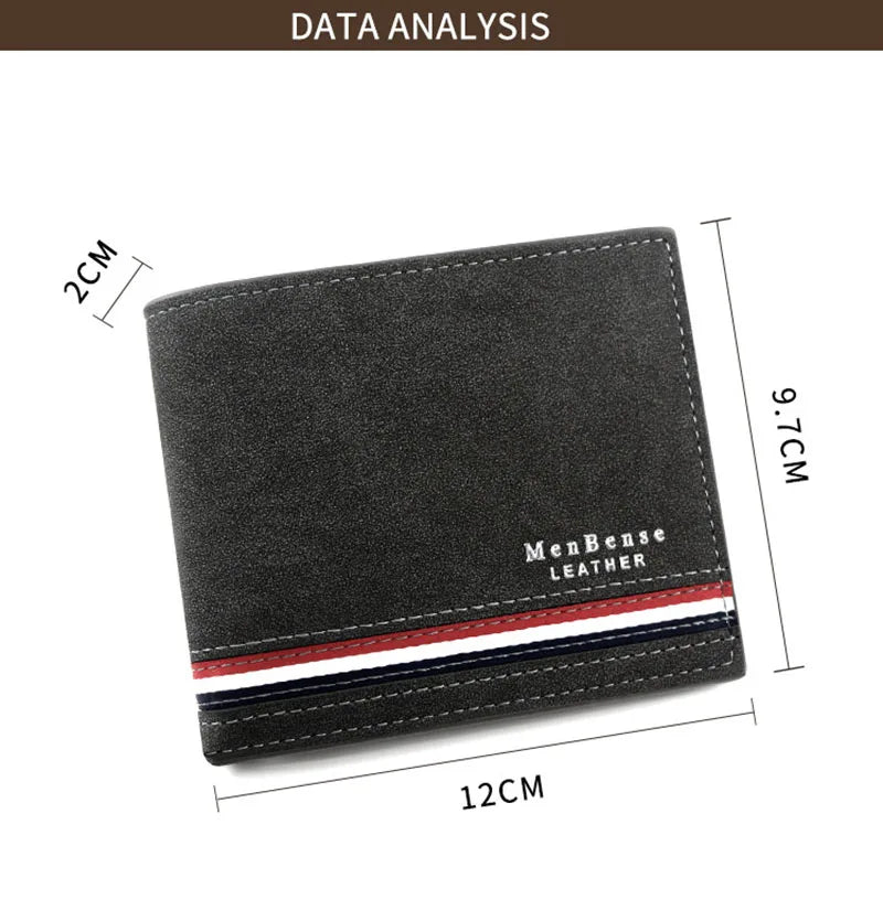 Short Men Wallets Zipper Coin Pocket Slim Card Holders Luxury Male Purses High Quality PU Leather Men's Wallet Money Clips