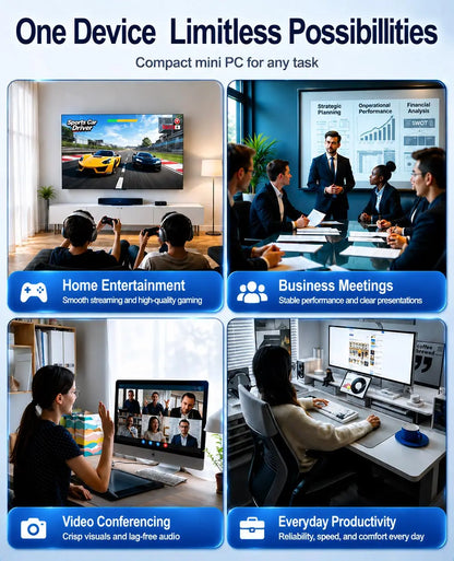 SOYO Mini PC Y5 PLUS Intel I7 4th Gen 4600U 8GB RAM 128GB ROM Windows 11 Pro WiFi BT4.2 Desktop Computer
