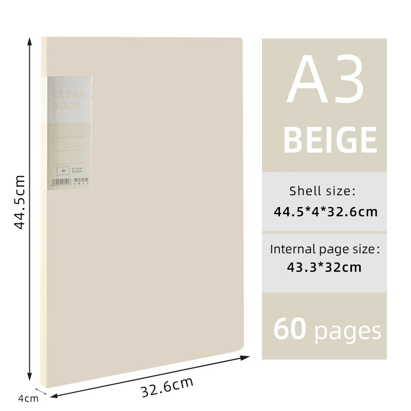 A3 Side-Entry Art Portfolio for Students - Painting Folder, Poster, Sketch Paper, Insert Pockets, Certificate Holder 20-60Pages