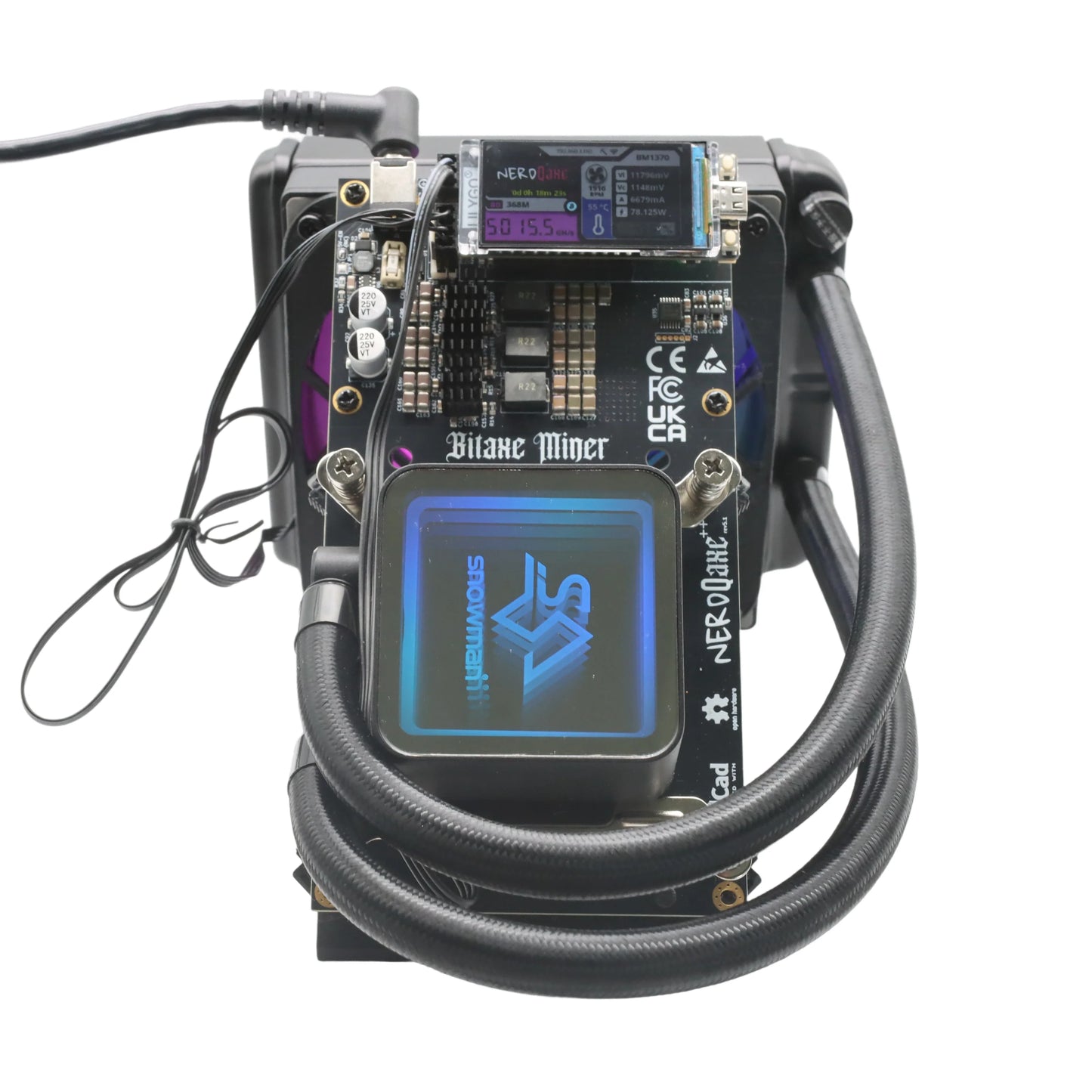 NerdQAxe++ Hydro 4.8Th/s 75W Super Slient Water cooling Bitcoin Miner