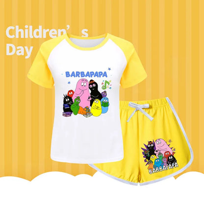 barbapapa Children's Suit for Girls Children's Clothing Girl Child Tracksuit Pajamas Kids Football Kits Korean Popular Clothes