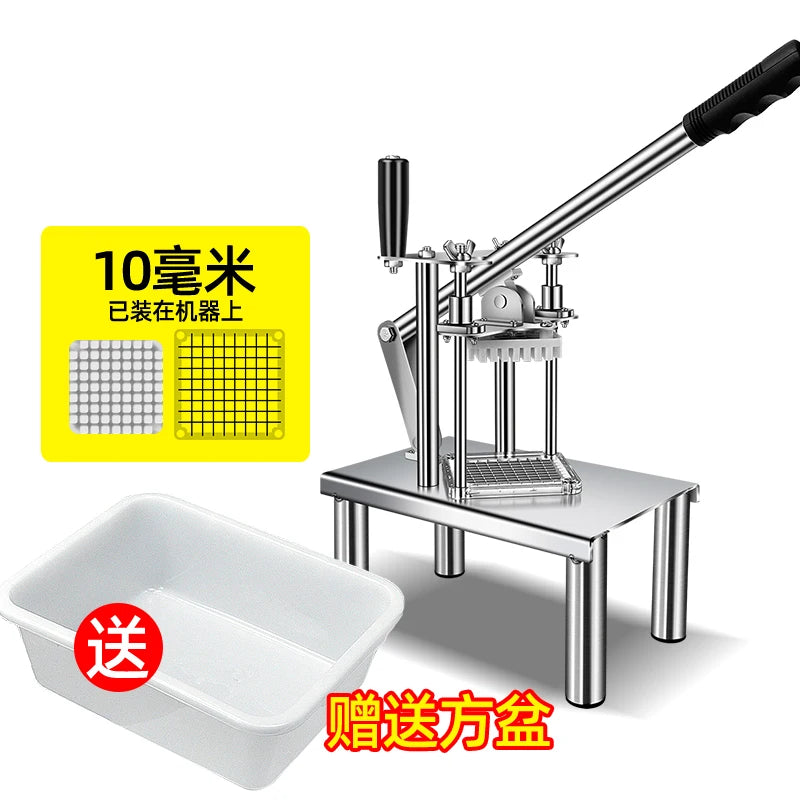 French Fries Cutter Commercial Vegetable Fruit Slicer Dicer With 3 Stainless Steel Blades Potatoes Carrots Cucumbers